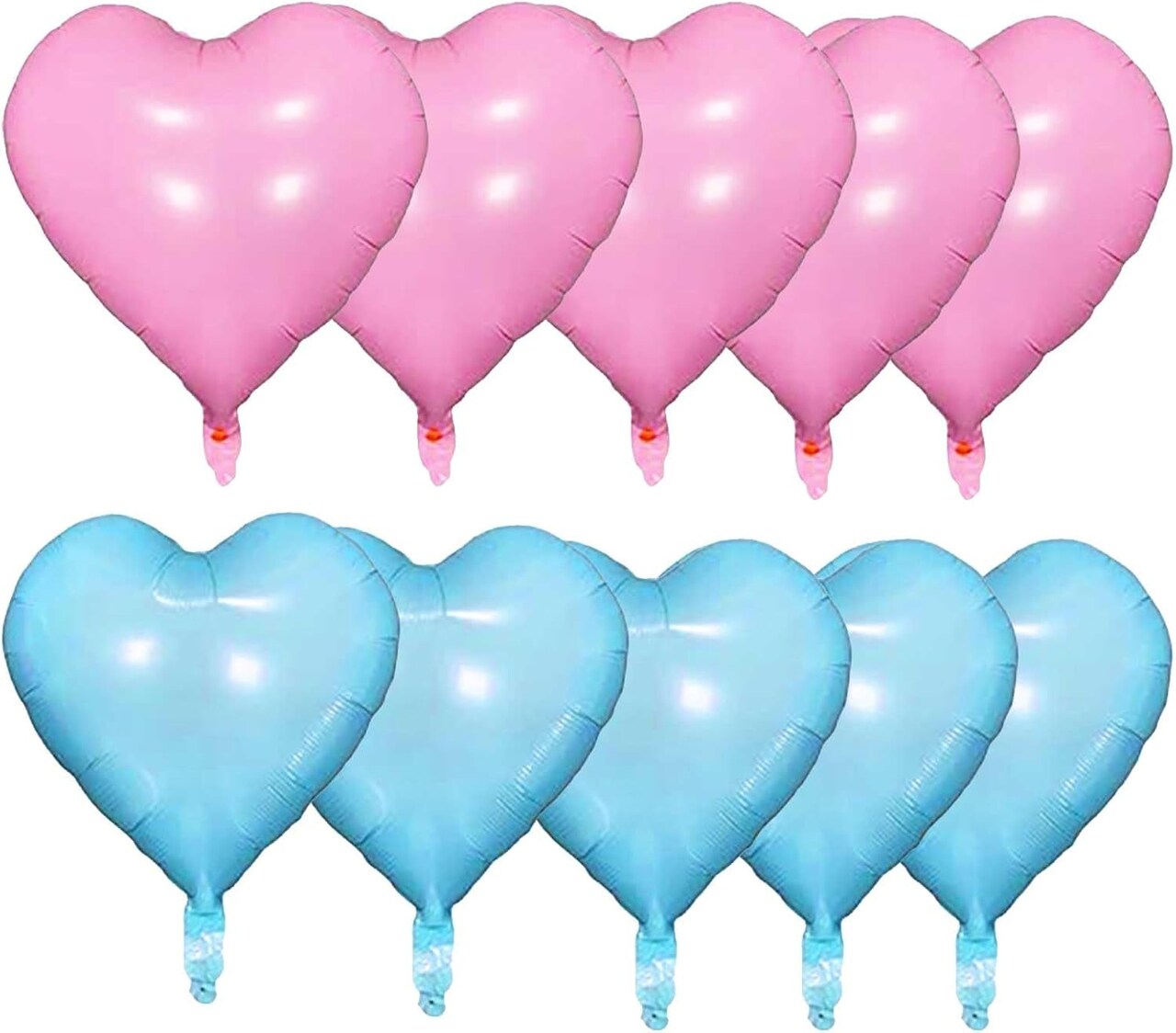 Pink Blue Heart Foil Balloons, 18Inch Gender Reveal Party Decorations, Pastel Blue and Baby Pink Heart Shape Mylar Balloon for Girls or Boys Baby Shower Birthday Wedding Bridal Shower Party Supplies